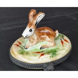 LIMOGES BUNNY RABBIT TRINKET BOX VINTAGE